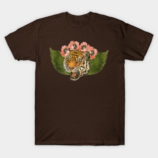 Botanical Tiger with Flower Crown T-Shirt